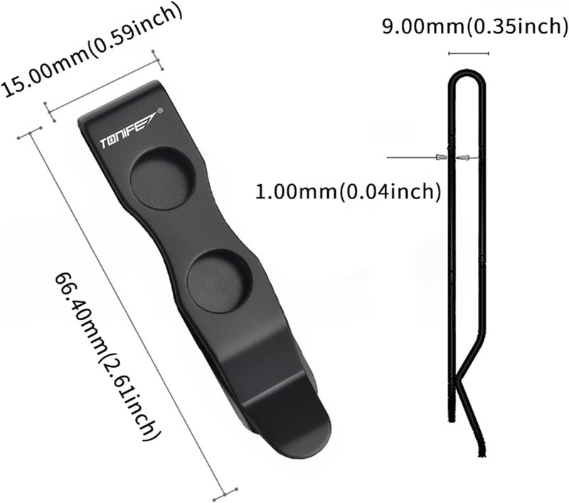 TONIFE Pocket Clip for Smartphones Multi Tool Utility Clip for Belt Holster Mobile Case, Secured with 3M VHB Adhesive, Stainless Steel (Bead Blasting x2) - Image 3